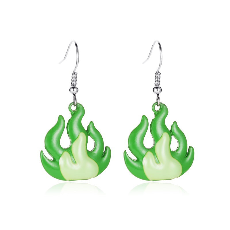 Fun Fashion Cartoon Acrylic Flame Earrings