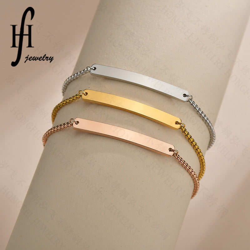 Fashion Personalized Boutique Simple Glossy Id Bracelet Lettering Wholesale Gooddiy