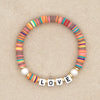 Bohemian Hand-beaded Pearls Multi-layered Soft Ceramic Letter Bracelet