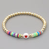 Bohemian Hand-beaded Pearls Multi-layered Soft Ceramic Letter Bracelet