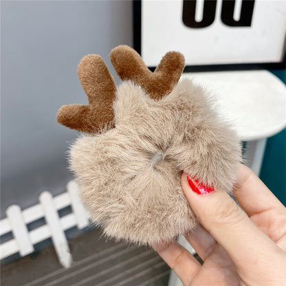 New  Plush Bunny Ear Hair Tie Cute Rabbit Fur Hair Ring