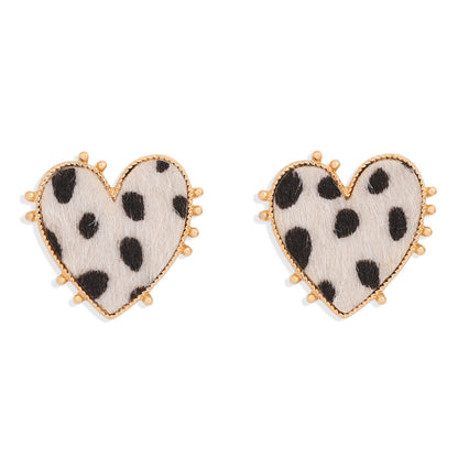 Fashion Heart Alloy No Inlaid Earrings Ear Studs