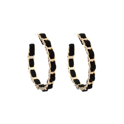 Retro Velvet C-shaped Earrings