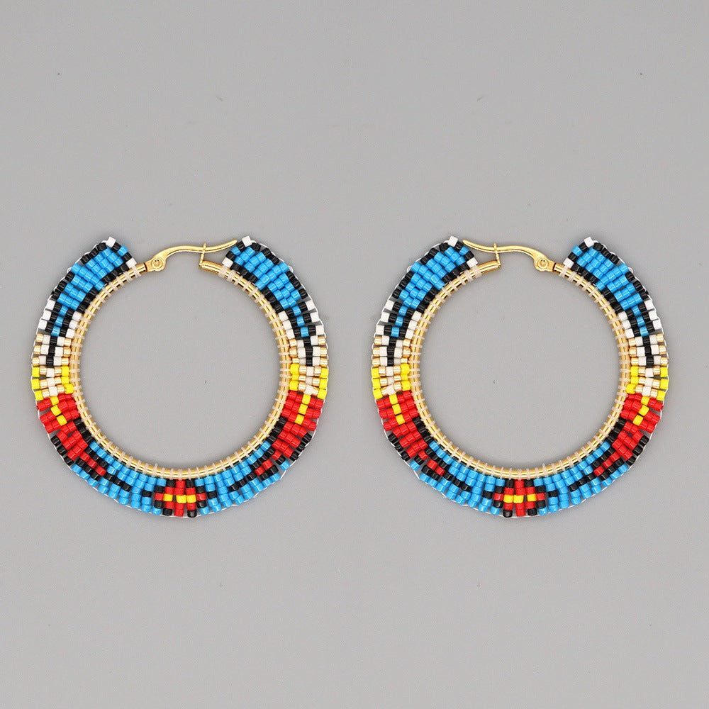 Simple Bohemian Colorful Rice Beads Earrings