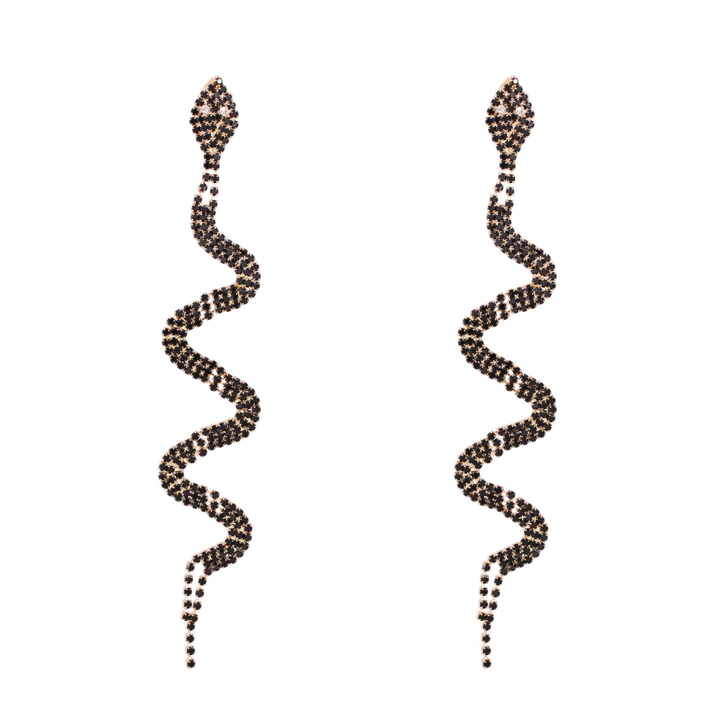 New  Inlaid  Diamond Snake Earrings