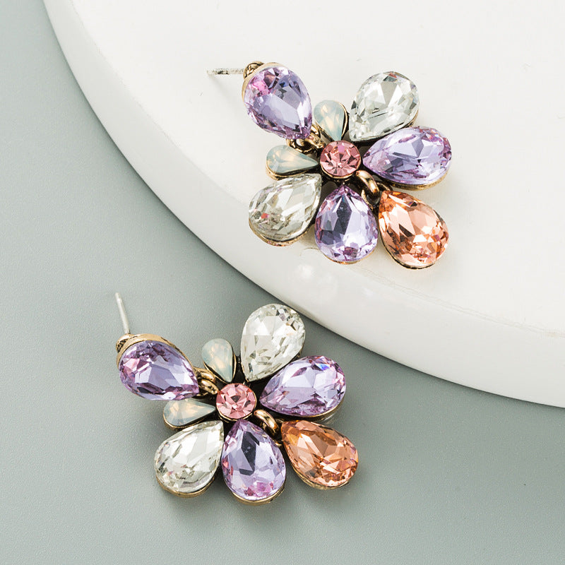 Fashion Diamond Flower Earrings