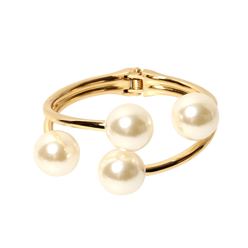 Fashion Alloy Double-layer Pearl Bracelet