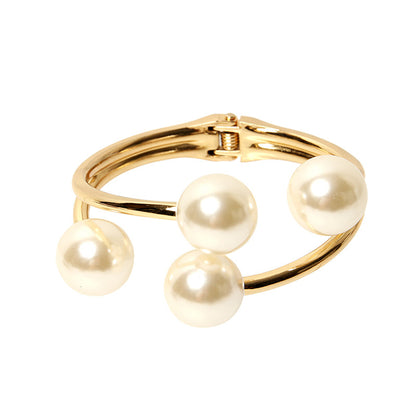 Fashion Alloy Double-layer Pearl Bracelet