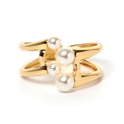 Fashion Alloy Double-layer Pearl Bracelet