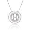 Platinum 26 English Alphabet Inlaid Zirconium Necklace