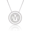 Platinum 26 English Alphabet Inlaid Zirconium Necklace