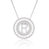 Platinum 26 English Alphabet Inlaid Zirconium Necklace