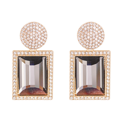 Geometric Diamond Alloy Acrylic Earrings Ear Studs