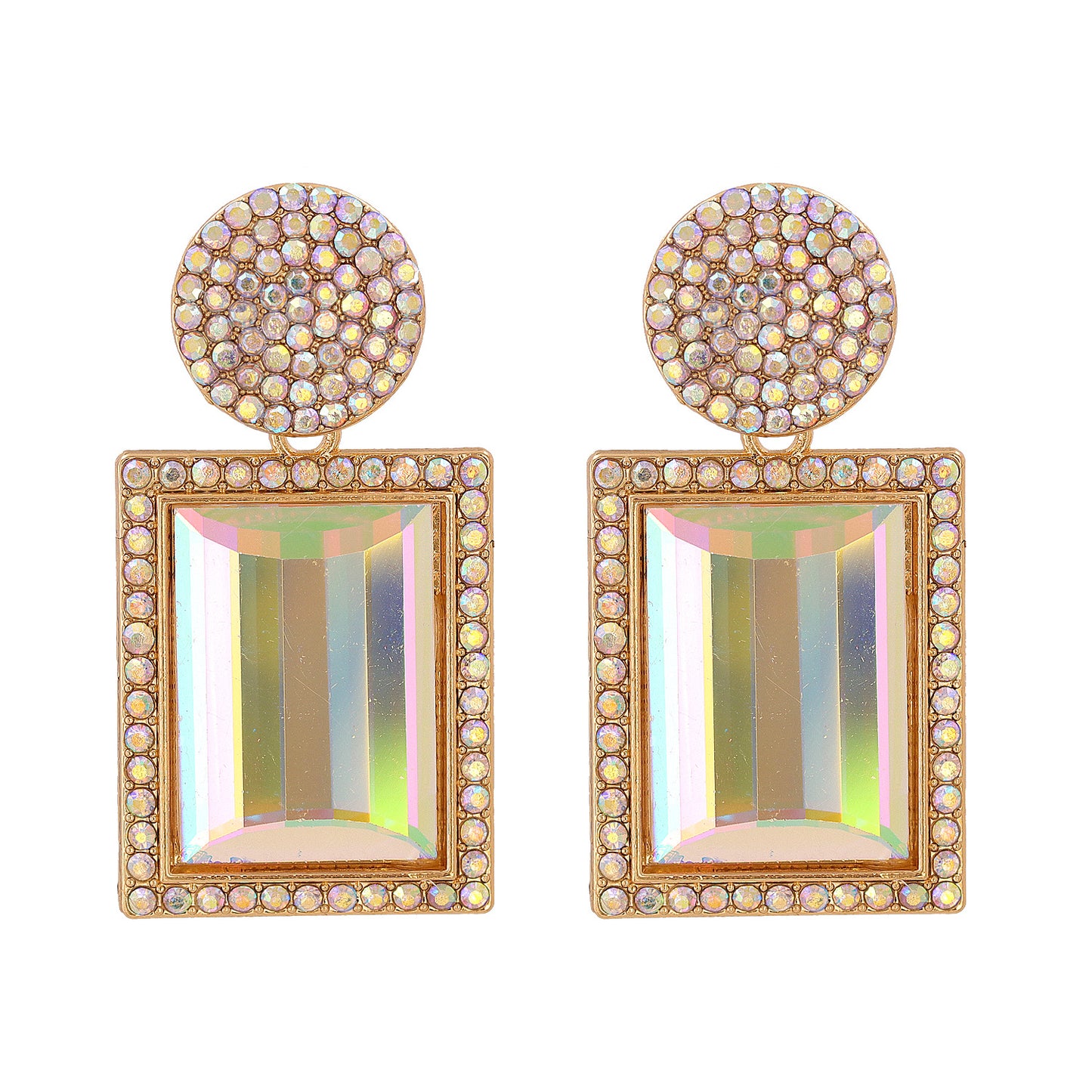 Geometric Diamond Alloy Acrylic Earrings Ear Studs