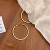 1 Pair Simple Style Geometric Inlay Alloy Rhinestones Hoop Earrings