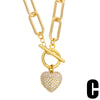 Fashion Heart Copper 18k Gold Plated Necklace In Bulk