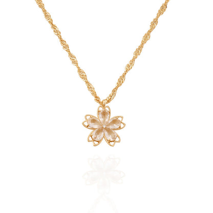 Fashion Flower Alloy Plating Necklace