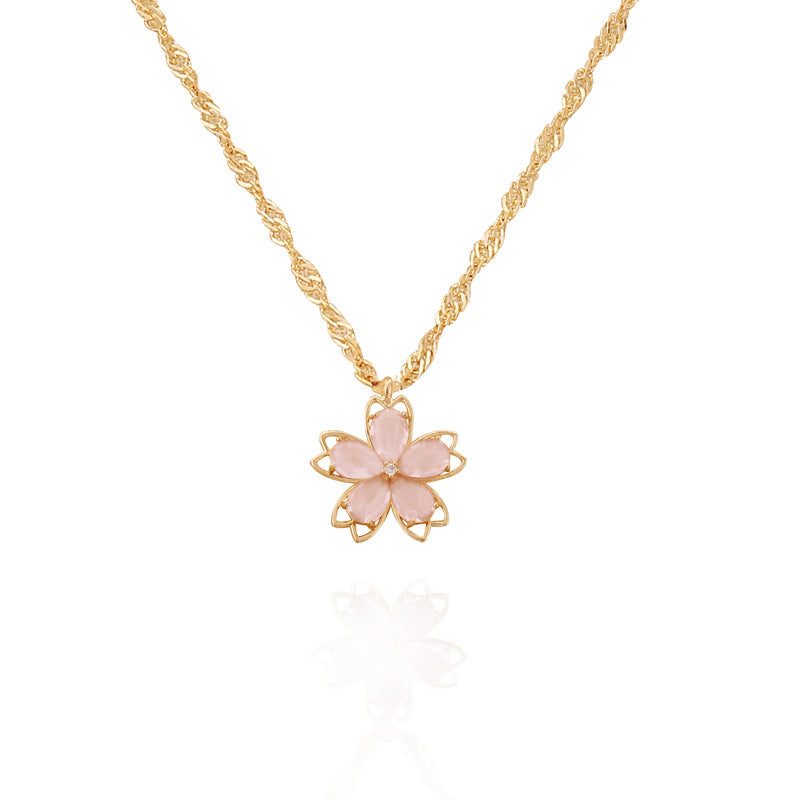 Fashion Flower Alloy Plating Necklace