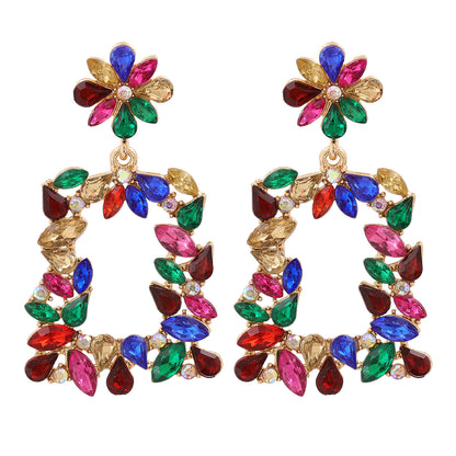 Retro Alloy Diamond Earrings Wholesale