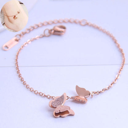 Korean Butterfly Titanium Steel Anklet