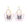 Fashion Metal Lace Butterfly Earrings Wholesale