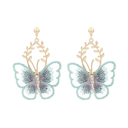 Fashion Metal Lace Butterfly Earrings Wholesale