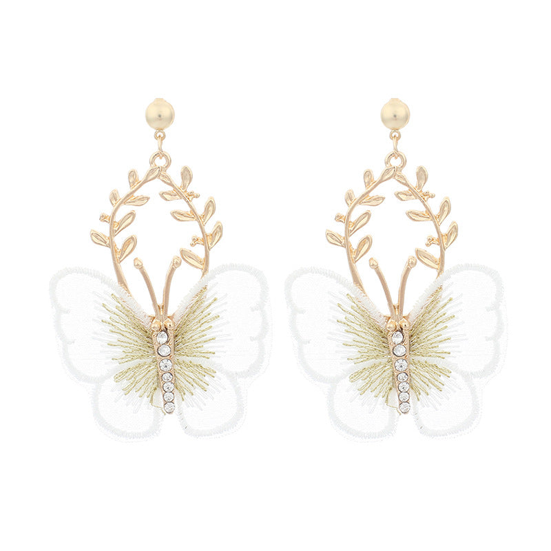 Fashion Metal Lace Butterfly Earrings Wholesale