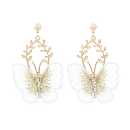 Fashion Metal Lace Butterfly Earrings Wholesale