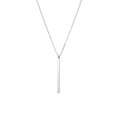 Simple Geometric Rectangular Stainless Steel Necklace