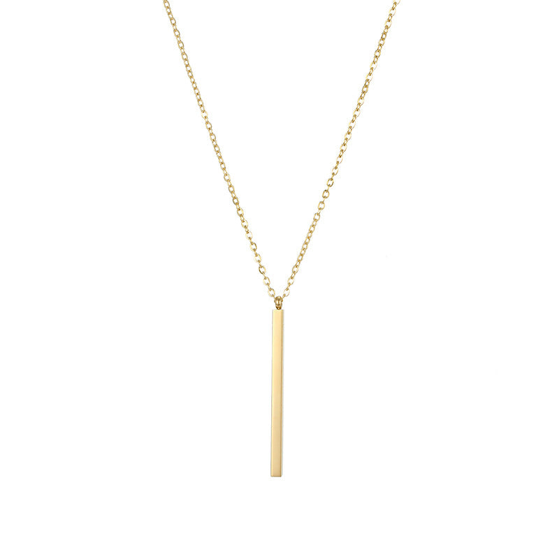 Simple Geometric Rectangular Stainless Steel Necklace