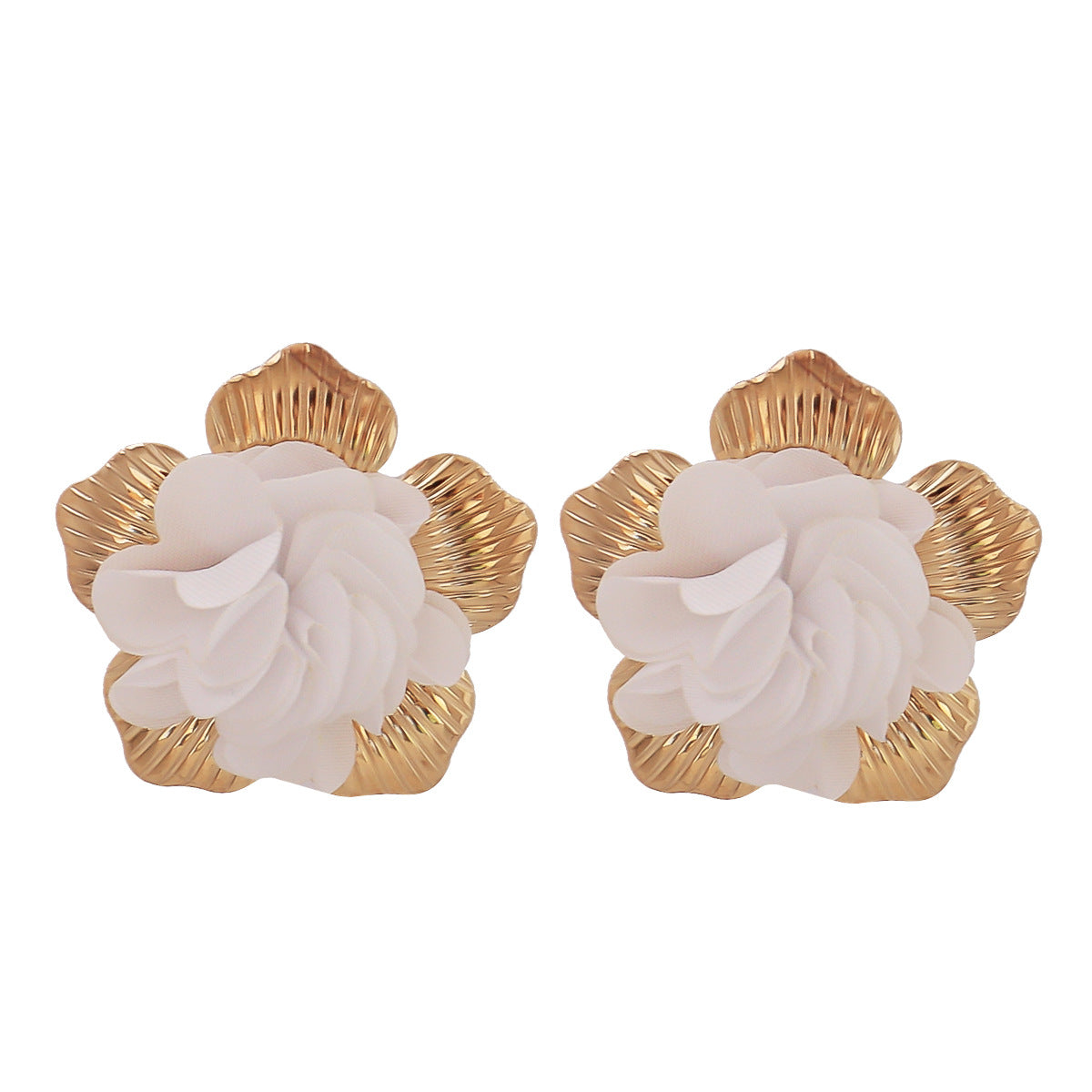 Korean Flower Cloth Earrings Wholesale