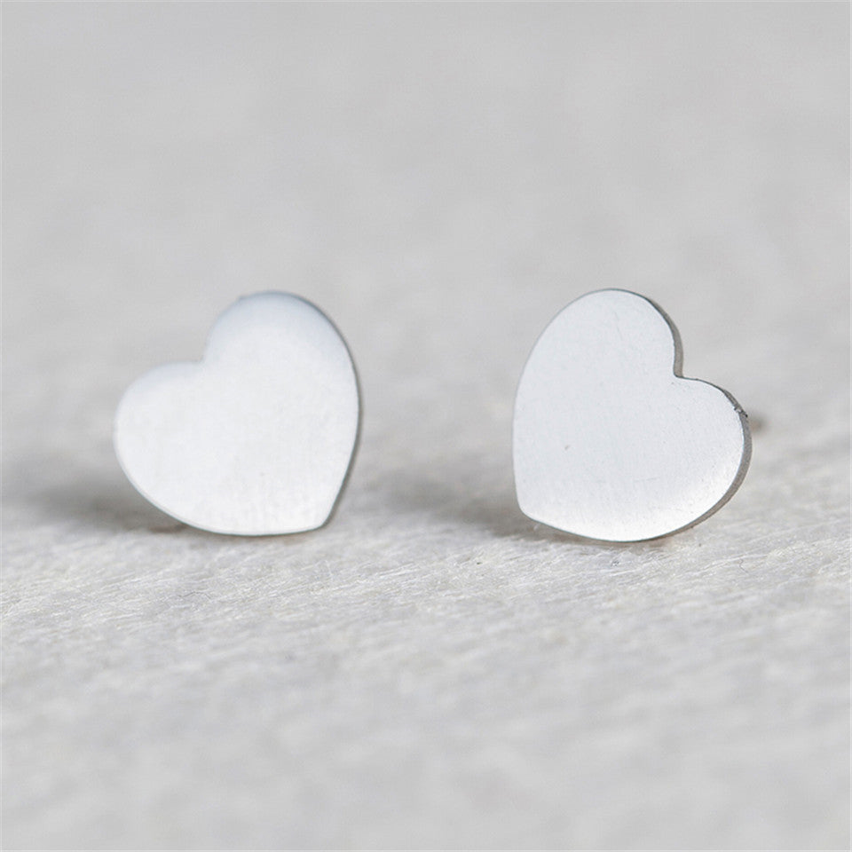 Simple Heart-shaped Stainless Steel Earrings Wholesale