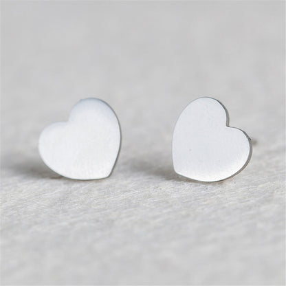 Simple Heart-shaped Stainless Steel Earrings Wholesale