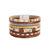 Bohemian Wide-brimmed Color Woven Multilayer Leather Bracelet Wholesale