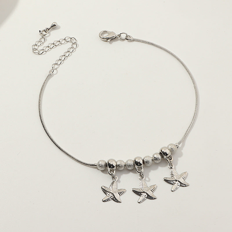 Simple Shell Starfish Diamond Anklet Wholesale