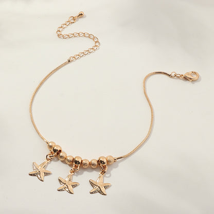 Simple Shell Starfish Diamond Anklet Wholesale