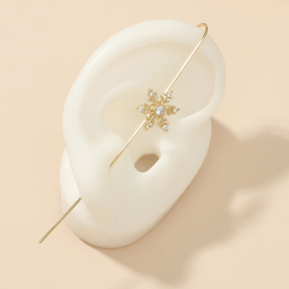 Fashion Fish Flower Zircon Ear Clip