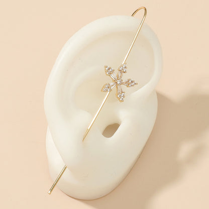 Fashion Fish Flower Zircon Ear Clip