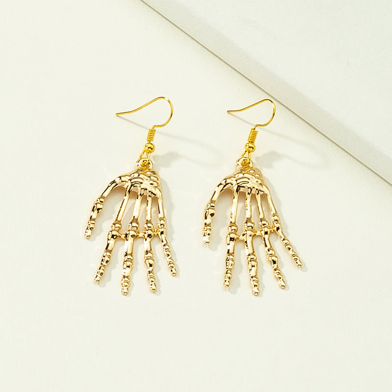 Fashion Skull Palm Alloy Earrings Wholesale