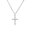 Simple Cross Pendant Preserving Electroplated Copper Micro-inlaid Zircon Necklace