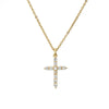 Simple Cross Pendant Preserving Electroplated Copper Micro-inlaid Zircon Necklace