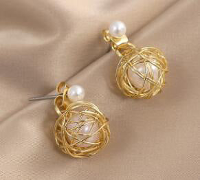 Simple Heart Pearl Butterfly Geometric Rhinestone Earrings