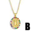 Fashion Virgin Mary Copper Inlaid Zircon Necklace Wholesale