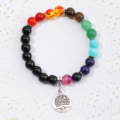 Fashion Colorful Bead Tree Of Life Alloy Bracelet Wholesale