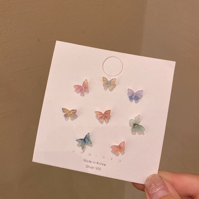 Colorful Resin Butterfly Small Stud Earrings