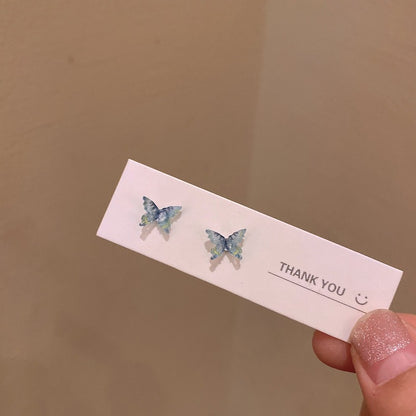 Colorful Resin Butterfly Small Stud Earrings