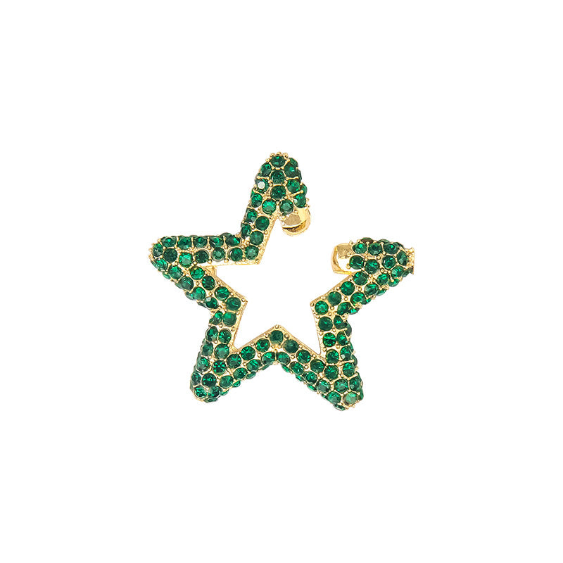 Fashion Rainbow Color Rhinestone Star Stud Earrings