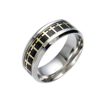 Fashion Stainless Steel Cross Pattern Ring Wholesale