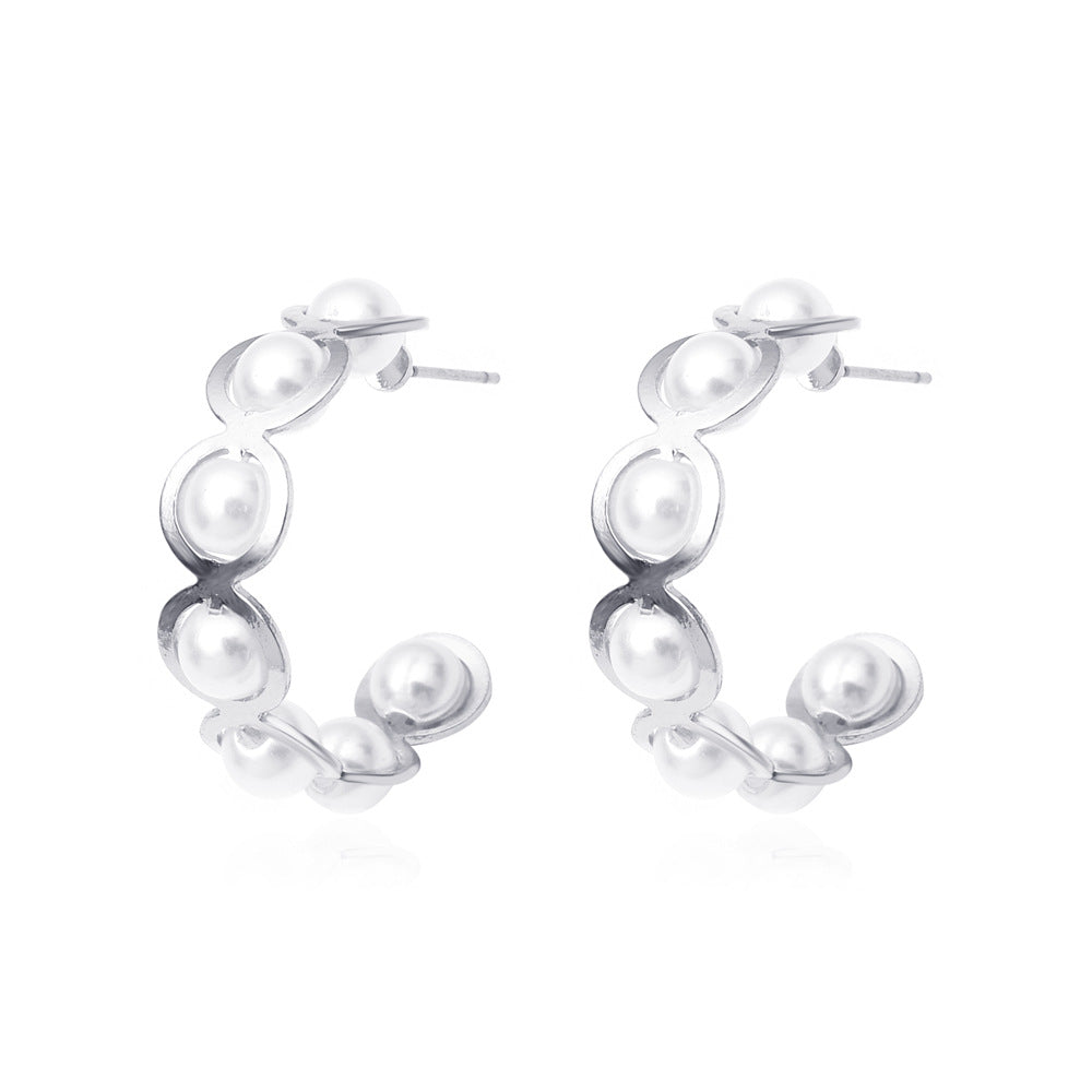 Fashion Geometric C-shaped Alloy Earrings