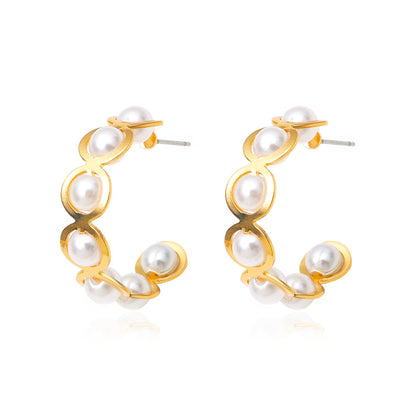 Fashion Geometric C-shaped Alloy Earrings